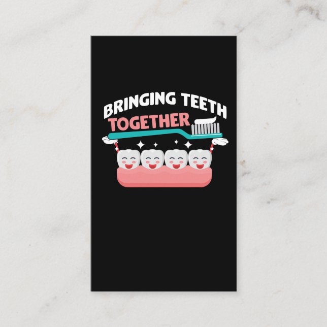 Cute teeth toothpaste Dentistry Dentist Assistant Business Card (Front)