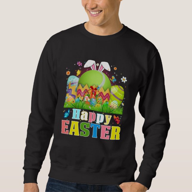 Cute Tennis Ball Hatched From Egg Easter Day Men B Sweatshirt (Front)