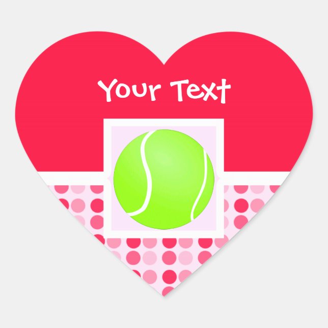 Cute Tennis Ball Heart Sticker (Front)