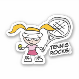 Cute tennis girl cartoon custom vinyl sticker