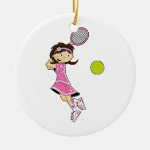 Cute Tennis Girl Ornament