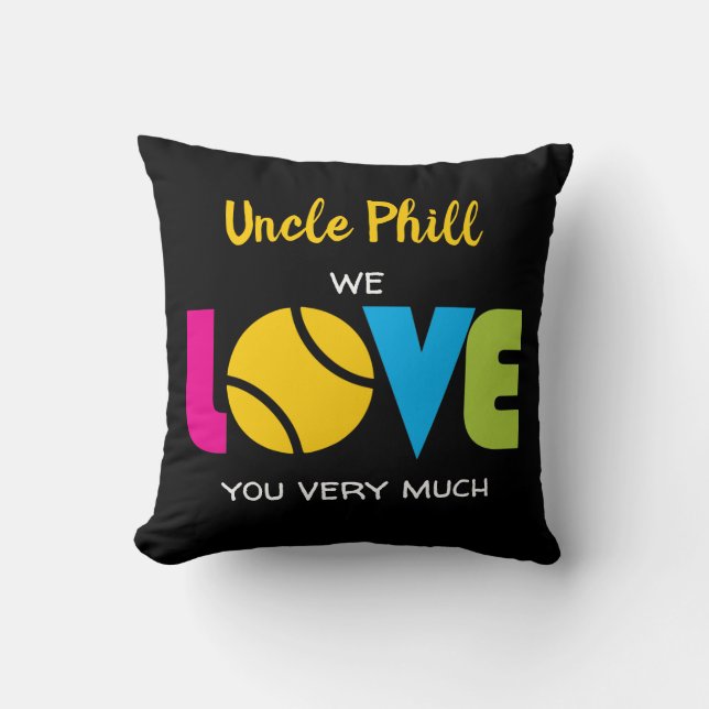 Cute Tennis  LOVE - custom text  Cushion (Front)