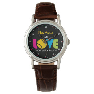 Cute Tennis LOVE - custom text Watch