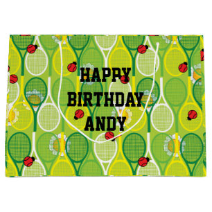 Cute tennis rackets with ladybirds large gift bag