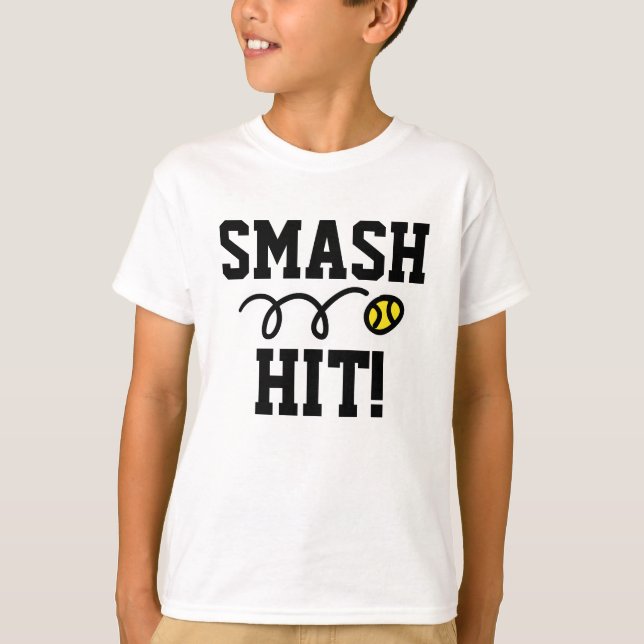 Cute Tennis t-shirt for men women kids Smash hit! (Front)