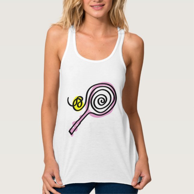 Cute tennis tank tops for women and girls (Front)