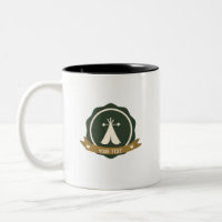 Cute Tent Banner Camper Two-Tone Coffee Mug