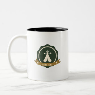 Cute Tent Banner Camper Two-Tone Coffee Mug