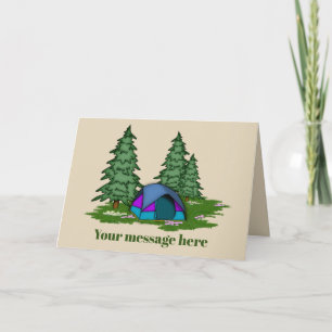 Cute tent camping add message card