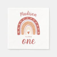 Cute Terracotta Rainbow Boho First Birthday 