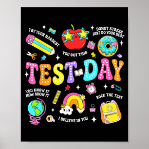 Cute test day teacher student school squad poster