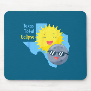 Cute Texas Flag Solar Eclipse Total Mouse Pad