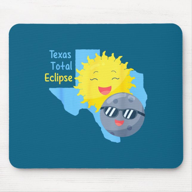 Cute Texas Flag Solar Eclipse Total Mouse Pad (Front)