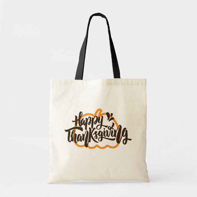Cute Text on pumpkin for Thanksgiving  Tote Bag (Front)