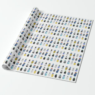 Cute textured pineapples, vintage collection. wrapping paper