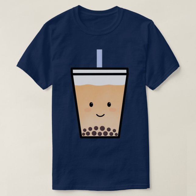 cute Thai tea bubble boba tea design T-Shirt (Design Front)