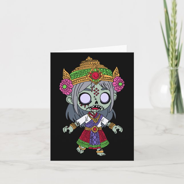 Cute Thai Zombie Note Card (Front)