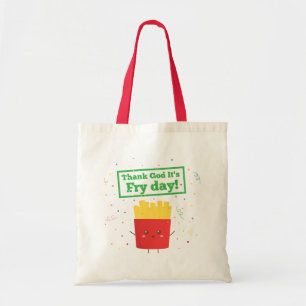 Cute Thank God Its Fry Day Cute French Fries Tote Bag