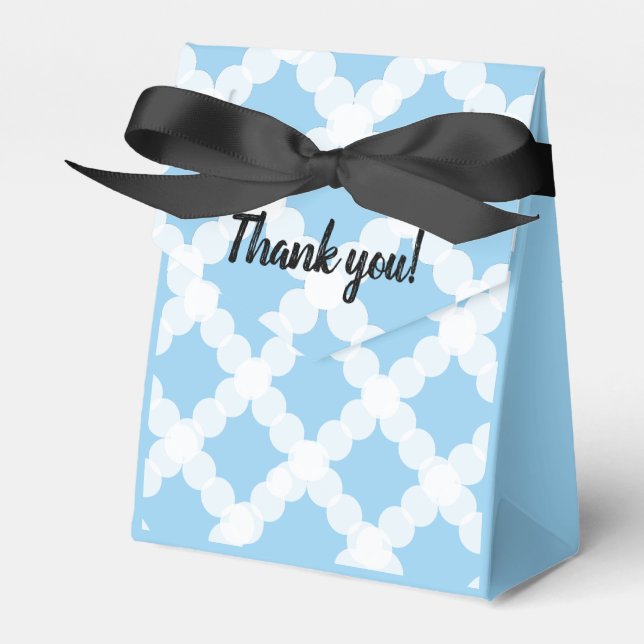 Cute Thank You Blue and white Favour Box (Front Side)
