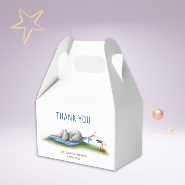 Cute Thank You Elephant Baby Shower Favour Box (Creator Uploaded)