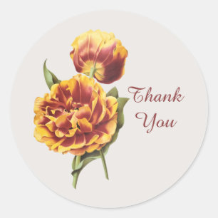 Cute thank you flowers  classic round sticker