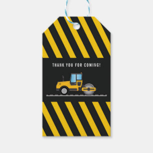 Cute Thank You Gifts Tags Construction Kids Party