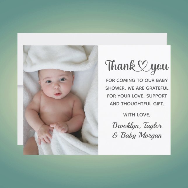 Cute Thank You Heart Custom Photo New Baby Shower (Creator Uploaded)