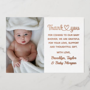 Cute Thank You Heart Custom Photo New Baby Shower
