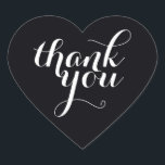 CUTE THANK YOU HEART SEAL modern simple black<br><div class="desc">A cute little THANK YOU sticker that can be used for any occasion - wedding,  baby shower,  birth announcement,  graduation,  handmade craft items or clothing for small business packaging etc... </div>