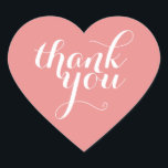 CUTE THANK YOU HEART SEAL modern simple coral<br><div class="desc">A cute little THANK YOU sticker that can be used for any occasion - wedding,  baby shower,  birth announcement,  graduation,  handmade craft items or clothing for small business packaging etc... </div>