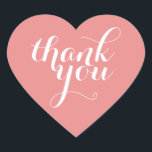 CUTE THANK YOU HEART SEAL modern simple coral<br><div class="desc">A cute little THANK YOU sticker that can be used for any occasion - wedding,  baby shower,  birth announcement,  graduation,  handmade craft items or clothing for small business packaging etc... </div>