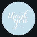 CUTE THANK YOU SEAL modern simple plain baby blue<br><div class="desc">A cute little THANK YOU sticker that can be used for any occasion - handmade craft items for small business,  wedding,  baby shower,  birth announcement,  graduation etc... </div>