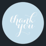 CUTE THANK YOU SEAL modern simple plain baby blue<br><div class="desc">A cute little THANK YOU sticker that can be used for any occasion - handmade craft items for small business,  wedding,  baby shower,  birth announcement,  graduation etc... </div>