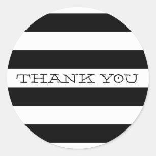 CUTE THANK YOU SEAL modern stripe simple black
