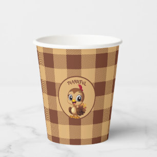 Cute Thankful Thanksgiving Turkey Paper Cups