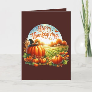 Cute Thanksgiving customisable pumpkin Holiday Card