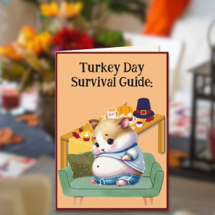 Cute Thanksgiving Day Survival Guide Holiday Card