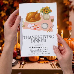 Cute Thanksgiving Dinner Invitation