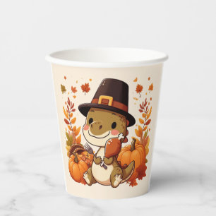 Cute Thanksgiving Dinosaur Paper Cups