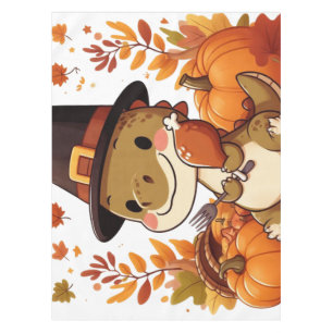 Cute Thanksgiving Dinosaur Tablecloth