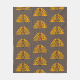 Cute Thanksgiving Friendsgiving Turkey Fleece Blanket