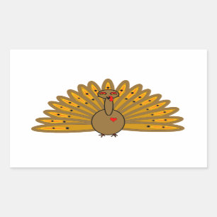 Cute Thanksgiving Friendsgiving Turkey Rectangular Sticker