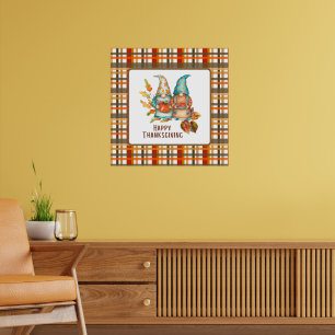 Cute Thanksgiving Gnomes  Poster