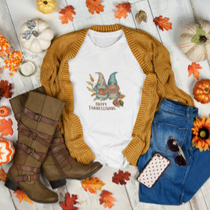 Cute Thanksgiving Gnomes   T-Shirt
