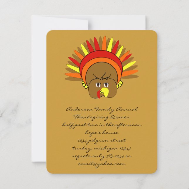 Cute Thanksgiving Invitation (Front)