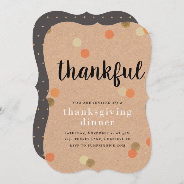 Cute Thanksgiving Invitation (Front/Back)