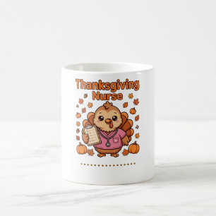 Cute Thanksgiving Nurse Turkey Coffee Mug