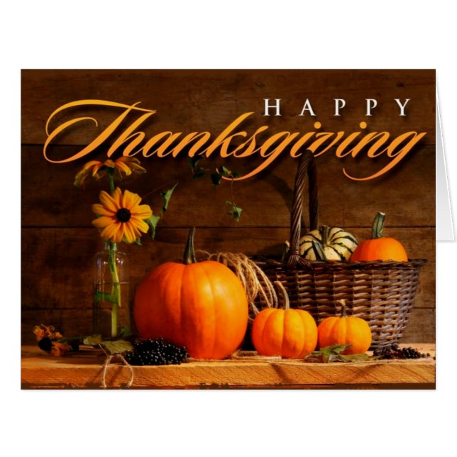 Cute Thanksgiving Pumpkin (Front Horizontal)