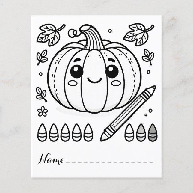 Cute Thanksgiving Pumpkin Colouring Pages (Front)