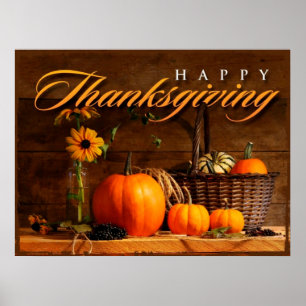 Cute Thanksgiving Pumpkin Poster